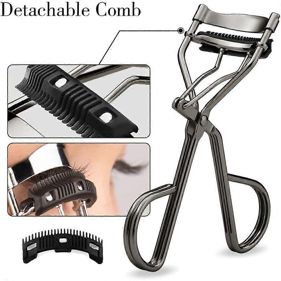 Eyelash Curlers with Built-in Comb Beauty Eyelashes Curlers Eyelash Cliper with 2 Replacement Silicone Refill Pads Premium Lash Curler Makeup Tool fo