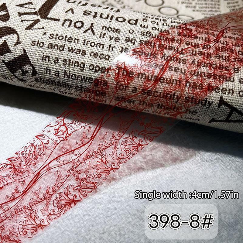 1/10 Rotolo Elegante Bianco Nero Pizzo Fiore Unghie Foil da Trasferimento Fantasia Retrò Floreale Cielo Stellato Carta Adesiva Manicure Accessori