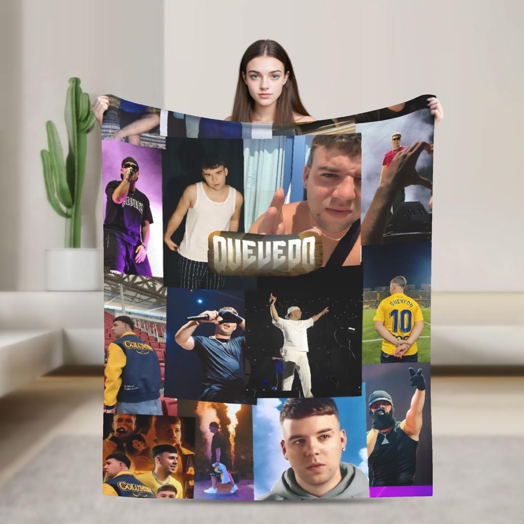 Super Soft Blanket Decorative Rapper Quevedo Music Throw Blanket Flannel Bedspread For Bedroom Funny Sofa Bed Cover