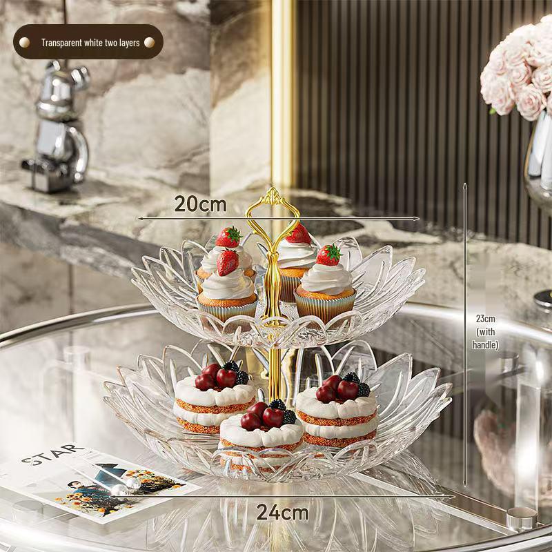 Luxury Minimalist Three-Tier Fruit and Snack Display Plate for Hotel and Home Décor