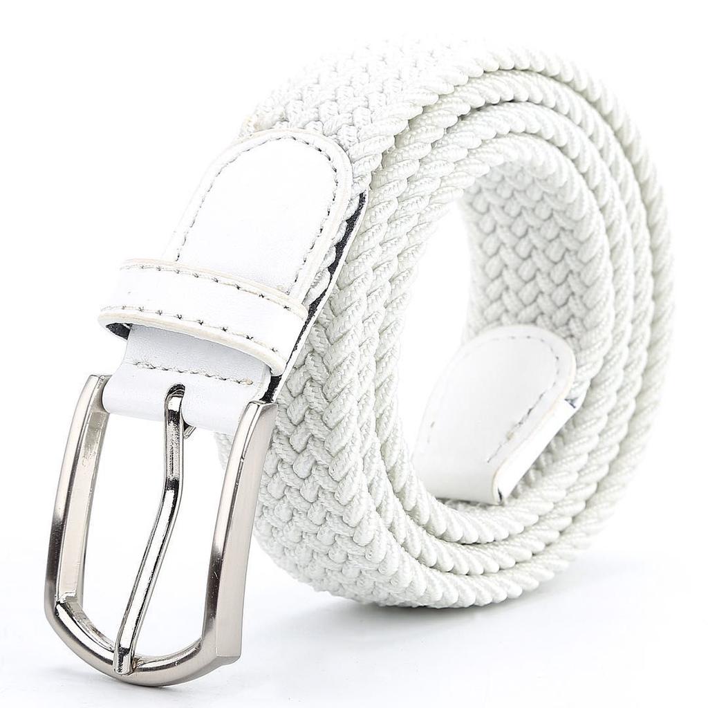 Extended Stretch Men'S Canvas Knitted Pin Buckle Belt, Women'S Elastic Belt Golf Casual Belt