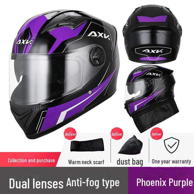 Men's Electric Bike Winter Full Helmet: Motorcycle Style, Safety Certified.