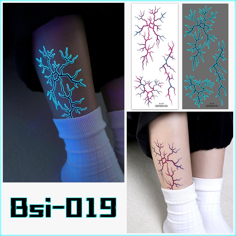 Glow Lightning Veins Kpop Girl Group Waterproof Temporary Tattoo Stickers