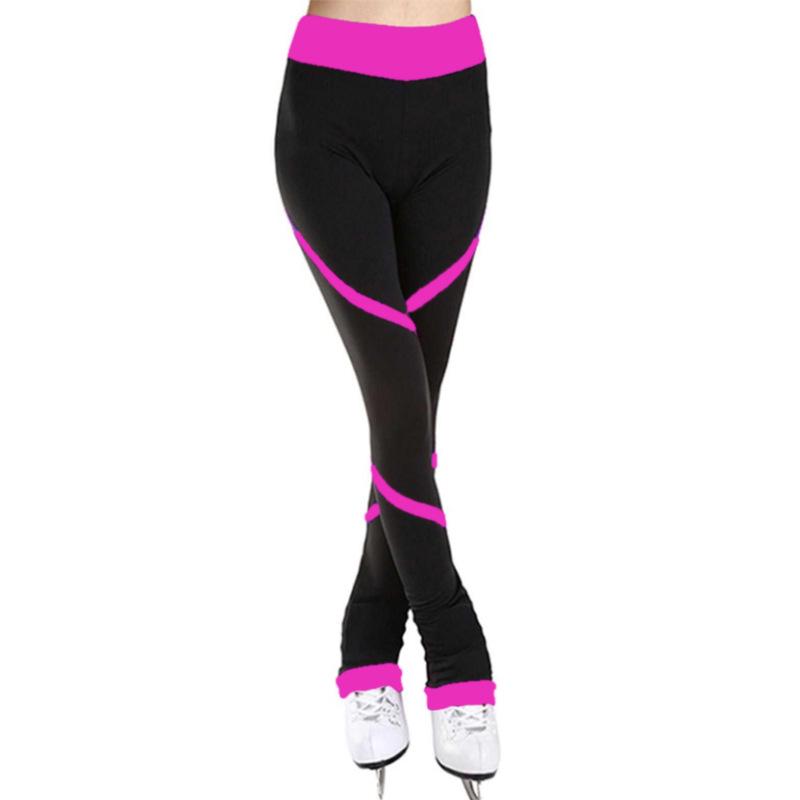 LIUHUO Vícebarevné spirálově pruhované kalhoty na bruslení pro děti, ženy a dospělé