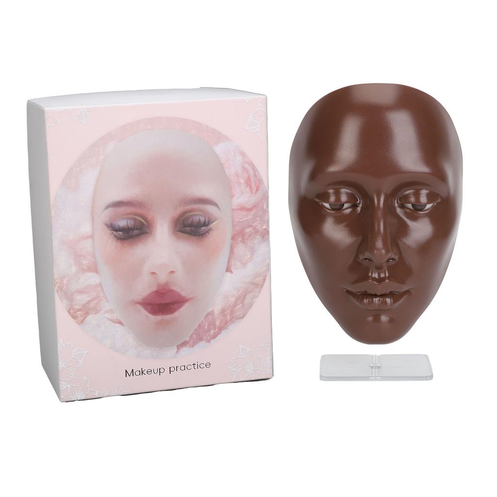 5D Silicone Makeup Practice Face Teaching Face Eye Cosmetic Mannequin Board for Cosmetology Black