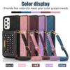 Lanyard Crossbody Wallet Leather Cards Solt Bag Cover for Samsung Galaxy S23 S22 Ultra S21 FE A54 A52s A72 A53 5G Glitter Case