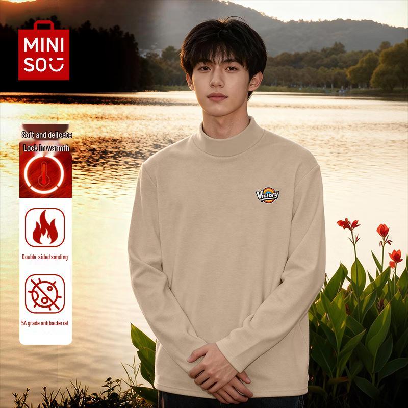 MINISO Men's Mock Neck Long-Sleeve Thermal Top