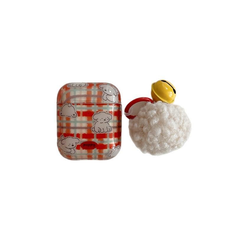 Korean Contrasting Color Plaid Cute Puppy for AirPods 1 /pro1 Earphone Protective Case Cover Two or Three Generations of New Models