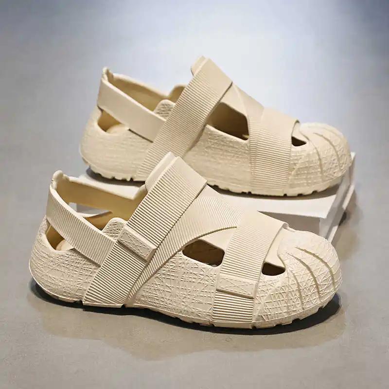 Fashion Anti-slip Drawstring Men's Beach Slipper Men's Barefoot Shoes Luxury Man Sandals Sneakers Sport College Sapateneis Link Vip