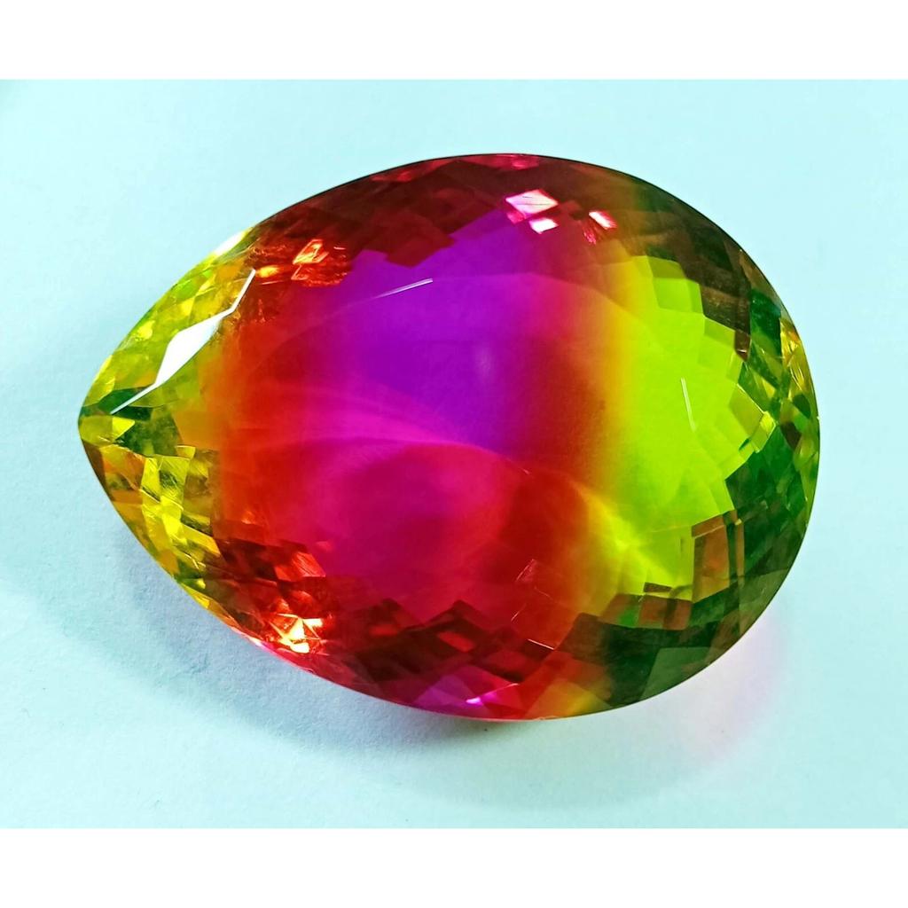Bi-Color Tourmaline Natural 76-77 Ct Pear Cut Beautiful Certified Gemstone