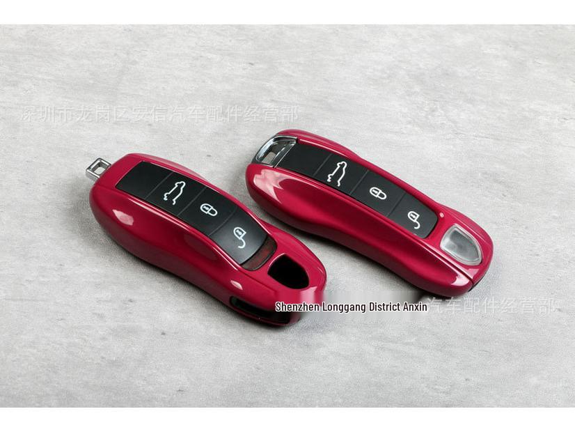 Porsche Starlight Ruby Red Key Shell for Macan, Cayenne, Panamera, 718