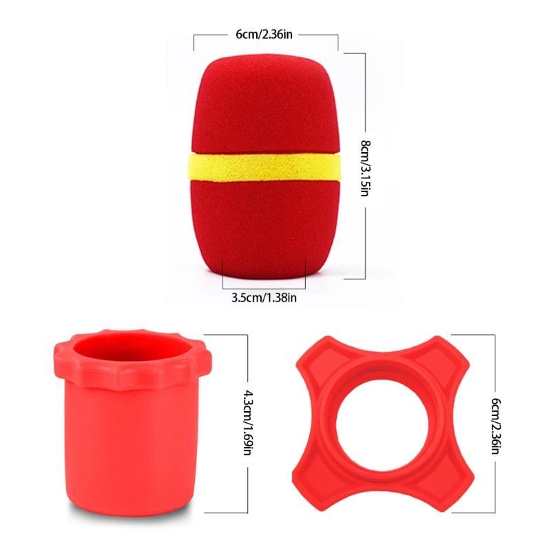 3Pcs Thickened Microphones AntiSlip Rings Dustproof Cover for Enhanceds Stability and Protections