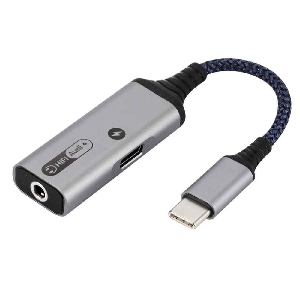 2-in-1 Adapter USB Type C to AUX 3.5mm Headphone And Charger For Samsung Huawei