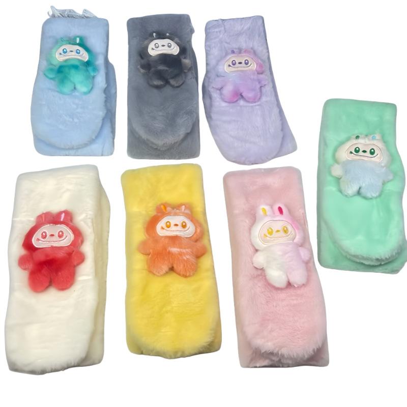 Cartoon Colorful Scarf Autumn and Winter Plush Baby Scarf Parent-child Imitation Rabbit Fur Children's Scarf