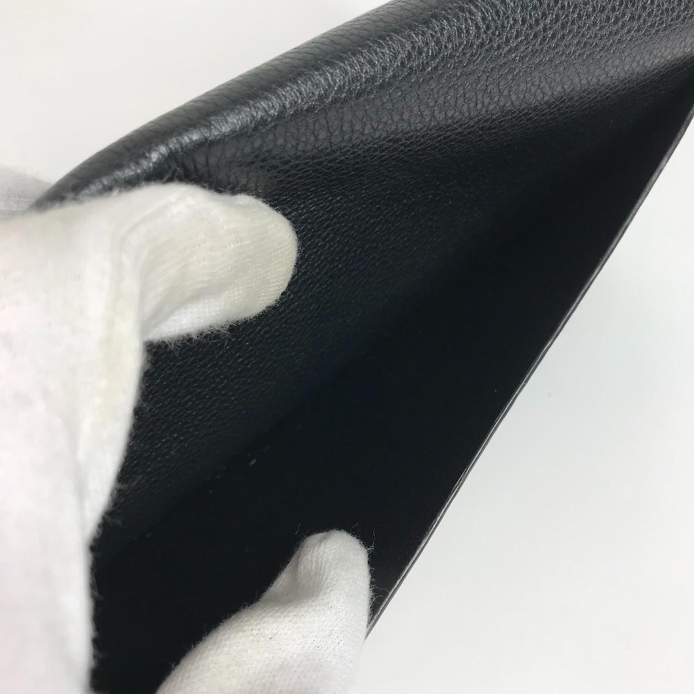 Louis Vuitton Long Wallet Bi-fold Flap Long Wallet Calf leather Black