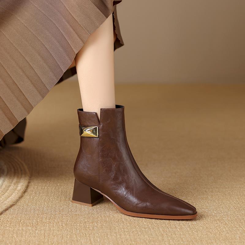 

Мода 2025 Зимняя Женская Обувь Спилок Женские Сапоги До середины икры Современные Сапоги Женские Однотонные На среднем каблуке Женская Обувь 34