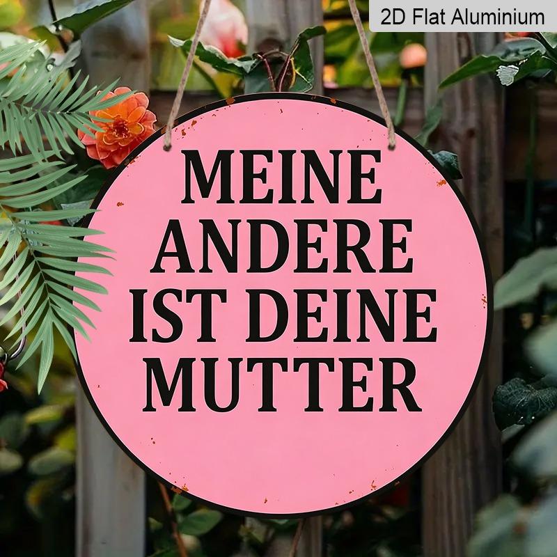 2D Flat German Retro Aluminum Wall Decorations in Various Sizes. A Humorous "My Other Half Is Your Mom" Slogan Makes for A Funny Gift for Friends