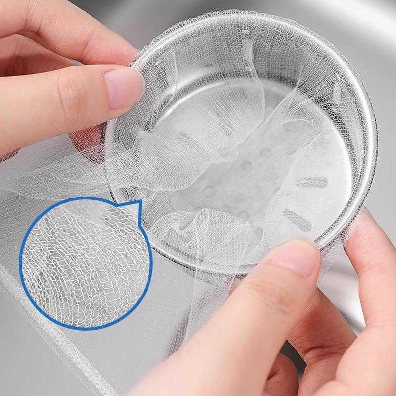 100Pcs/Pack Disposable Sink Filter Kitchen Sewer Net Garbage Filter Bag Sink Strainer Bathroom Drain Hair Anti-Blocking Net