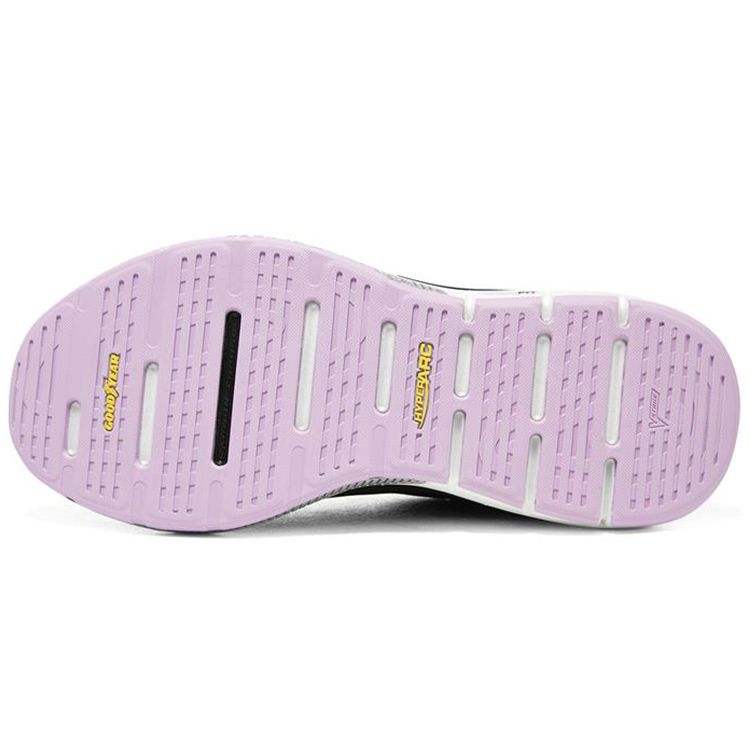 Skechers Go Walk Workout Walker Calorie Fabric Mesh Round Toe Lace-Up Low-Top Casual Shoes Women Sneakers Black Purple 124933-BKLV