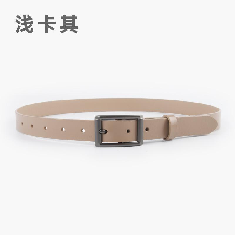

Женский кожаный ремень из коровьей кожи Классический простой повседневный для брюк Джинсы Премиальный ремень 105cm легкие хаки
