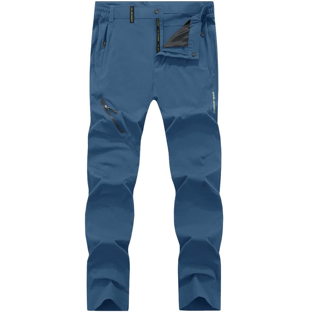 TACVASEN Casual Golf Solid for and Size 2XL Men's Pants, Color, Quick-Drying, Multi-Purpose, Fishing, Work, Hiking, Mountaineering, Blue-Gray,