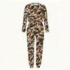 Women Long Sleeve Loose Blouse And Elastic Waist Straight Trousers Two Piece Soft Leisure Clothing