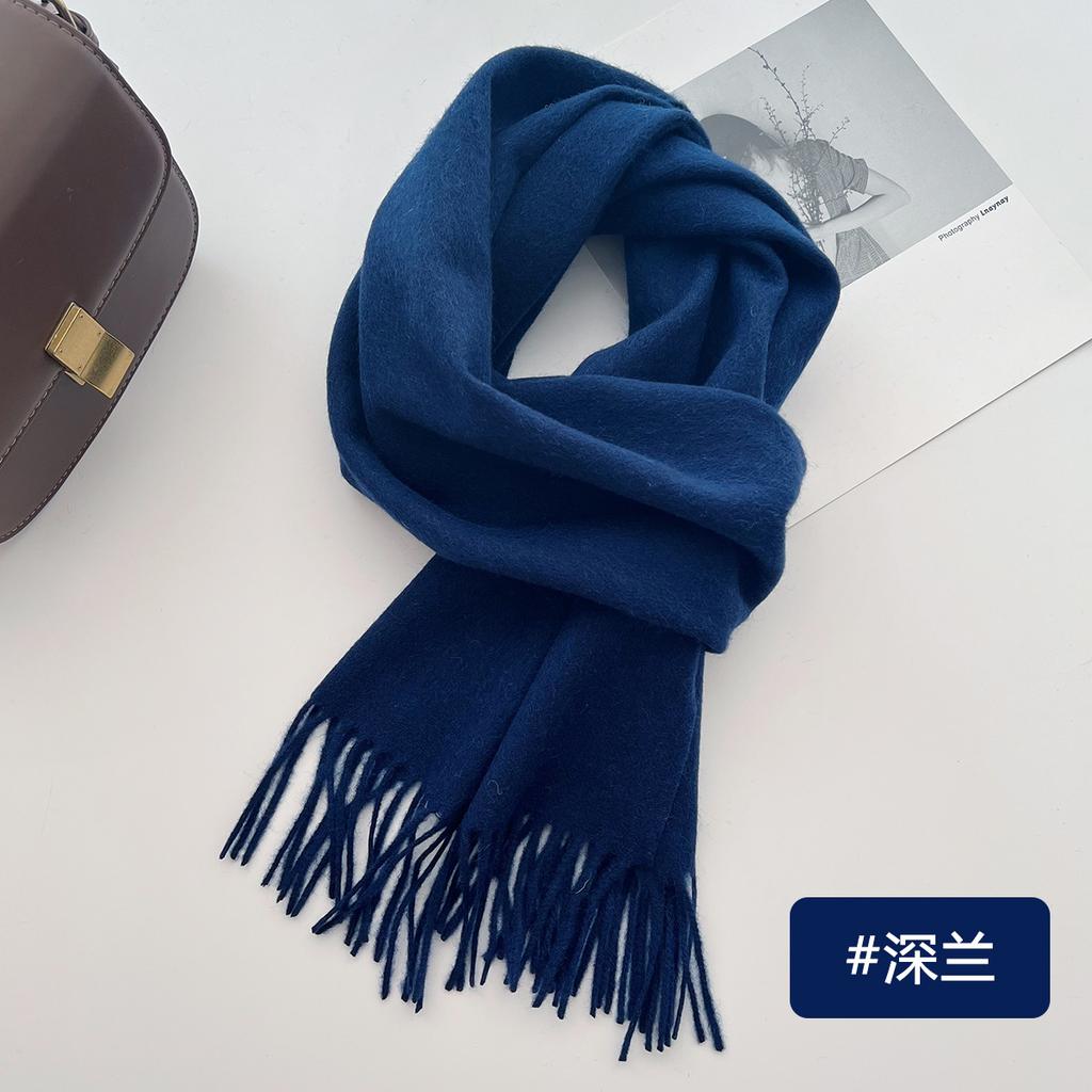 High Quality 100% Wool Wraps Female Male Solid Classic Muffler Women Man Scarves  Autumn Winter Soft Warm Casual Couple Scarf