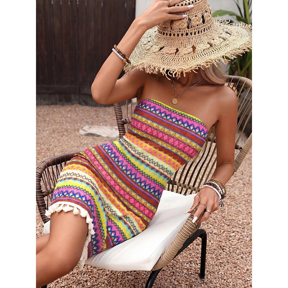 Ärmelloses trägerloses Bodycon Minikleid für Damen, Modekleid, Perfekt für lässige Urlaube