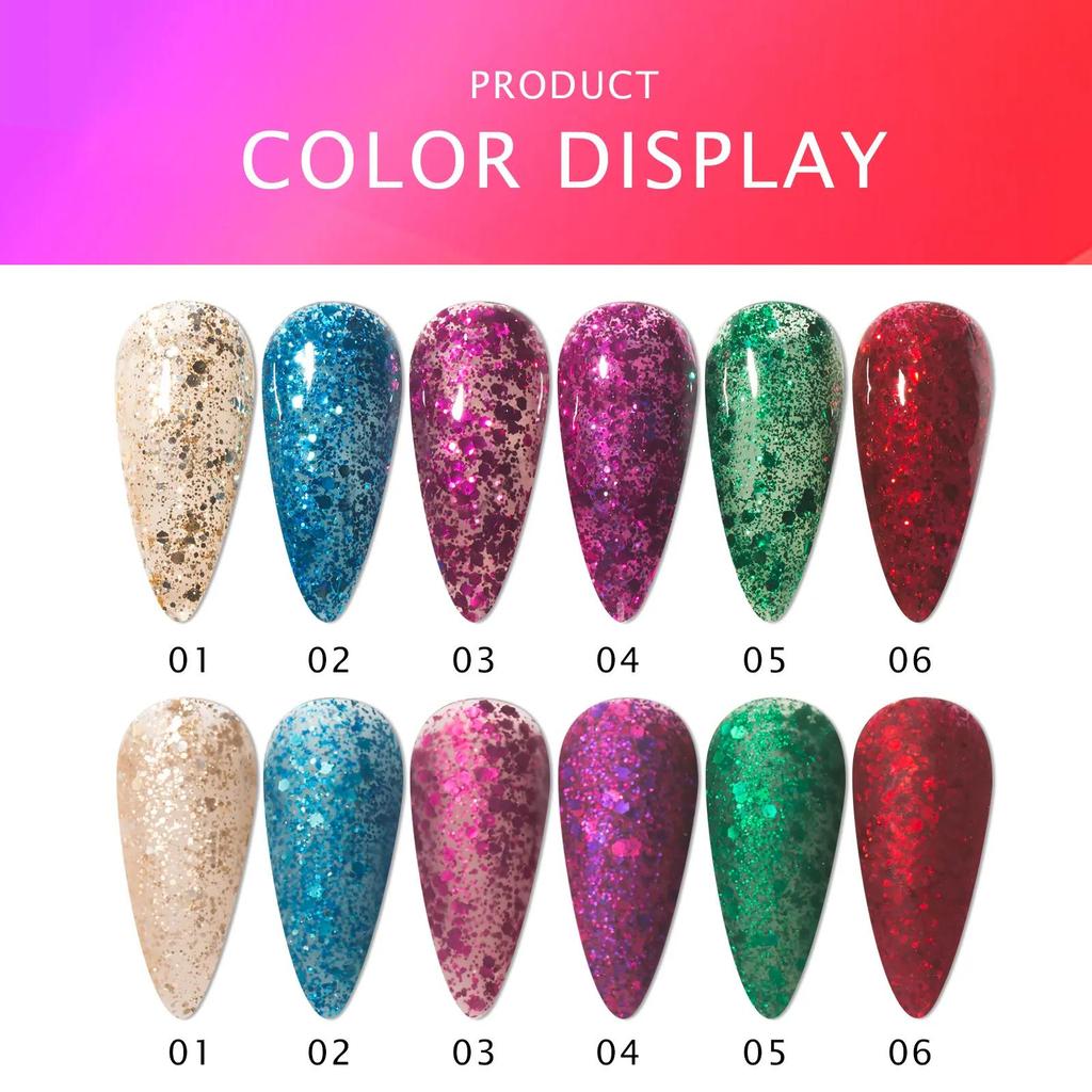JTING Factory Nail Supply Vendor Nail Gel Polish Box Set 6colors OEM Private Label 15ml Uv Gel Polish Customized Brand Logo