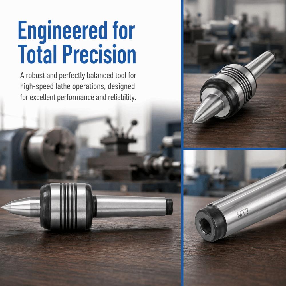 0.0002 Inch Precision Live Center Triple Bearing Tailstock Center  Lathe Turning Tool