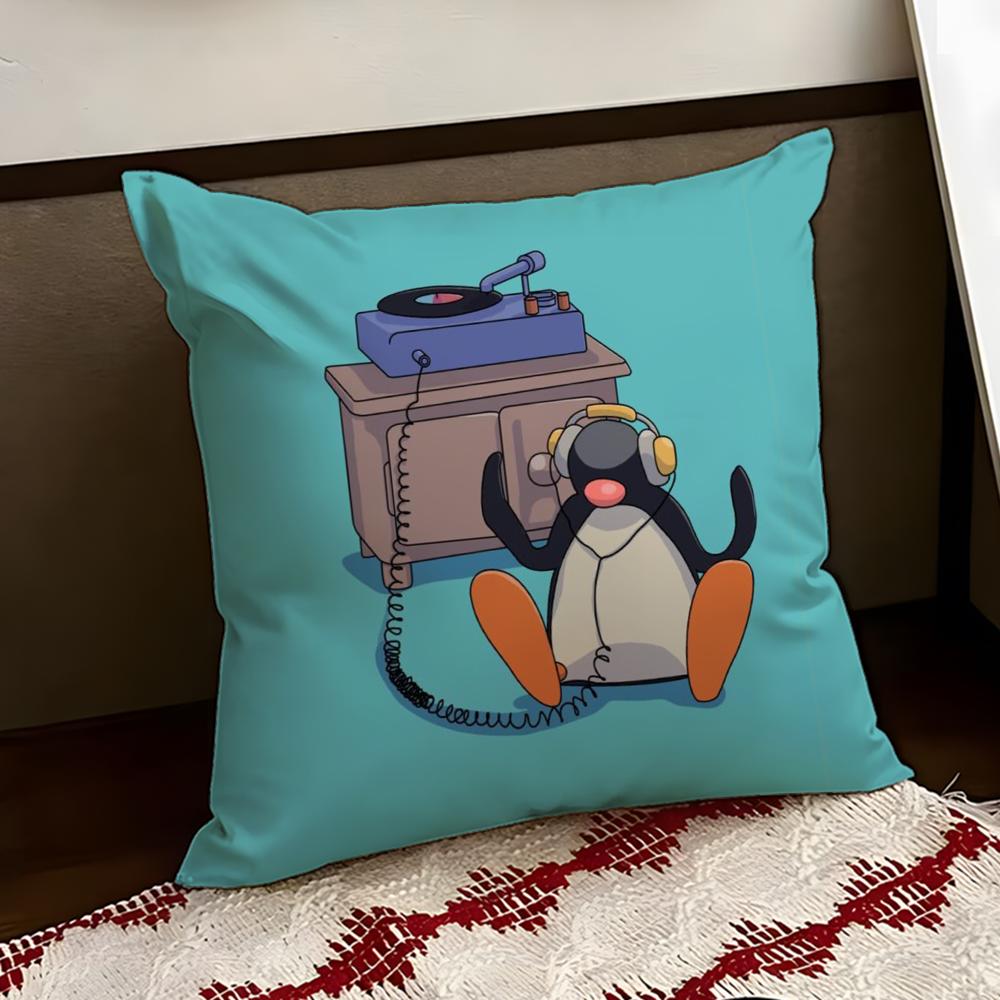 Cartoon Cute PPingu Cushion Cover Reversible Soft Durable Pillow Cover Home  Car MultiScene Use for Daily Comfort