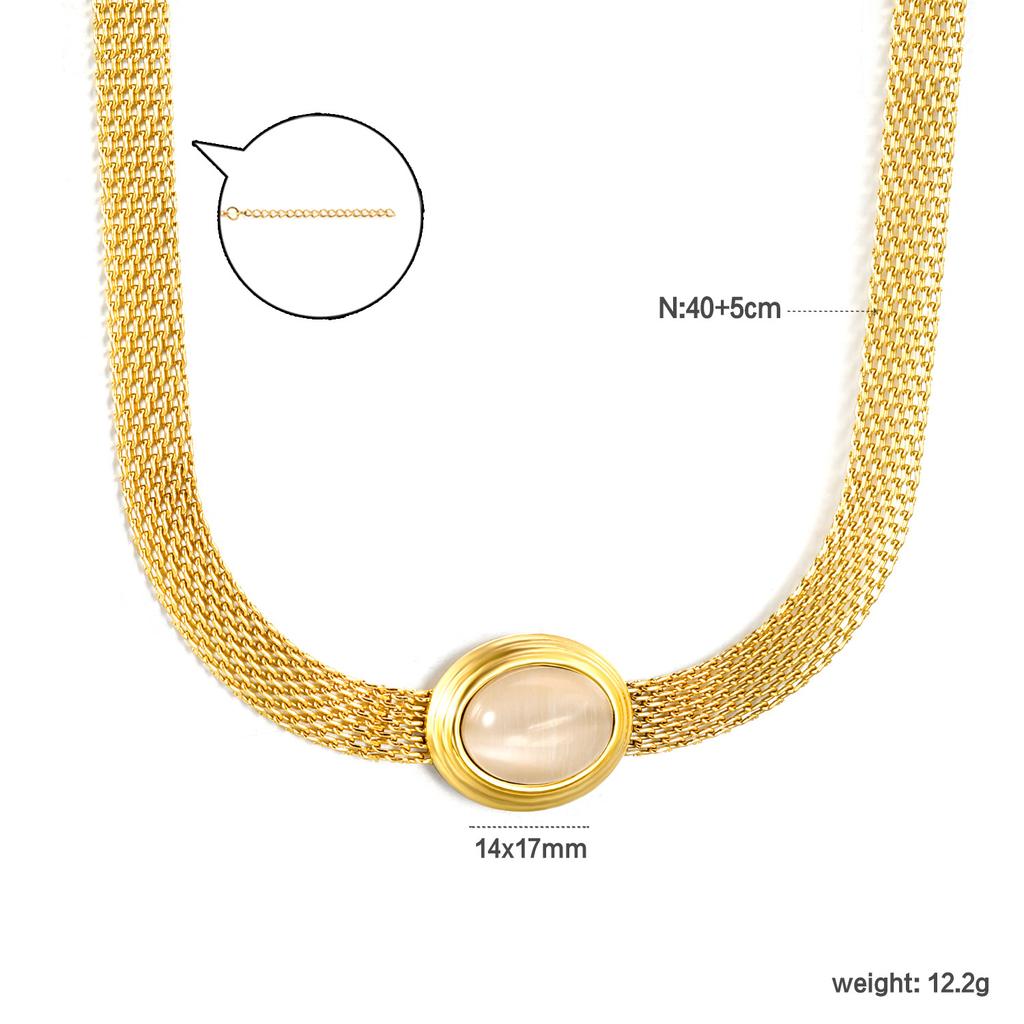 Luxury Chic Cat Eye Stone Mesh Chain Bracelet Fashion Trendy Metal Jewelry for Women