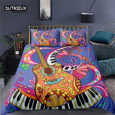 Luxuriöser 3D-Farb-Gitarren-Druck Heimwohnen Bettbezug Kissenbezug Kinder Bettwäsche-Set Queen und King EU/US/AU/UK Größe Bettwäsche-Sets