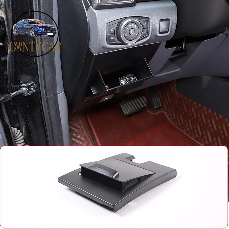 For Ford Ranger Wildtrak 2015- ABS Black Car Dashboard Driving Position Fuse Storage Tray Holder Box Accessories