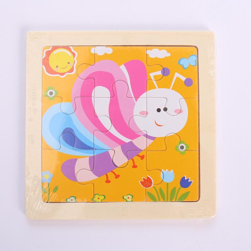 Superior-Grade 11X11Cm Youngsters Premium-Quality Wooden High-Standard Puzzle First-Class Cartoon Animal Superior-Grade Traffic First-Class