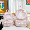 Schoolbag Japanese Plaid Backpack Female Student Schoolbag Junior High School High School Large Capacity Lightweight Girl Wind Backpack Cute Ins