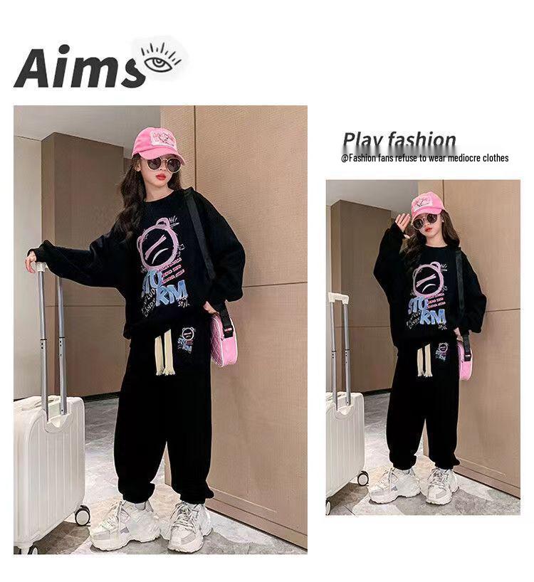 2025 Girls' Seasonal Hoodie & Pants Set: Spring, Autumn, Winter Fashion