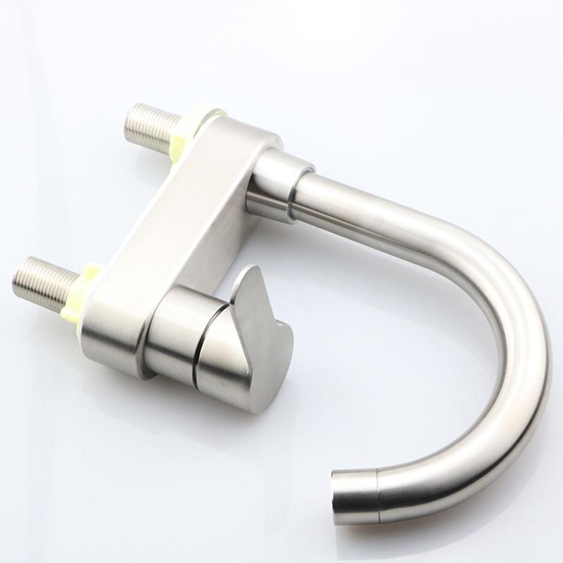 304 Stainless Steel Brushed Bath Basin Faucet Sink Mixer Taps Vanity Hot and Cold Water Mixer Bathroom Faucets
