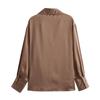 2025 Spring Women's European and American Style Satin Long-Sleeved Fashion Shirt