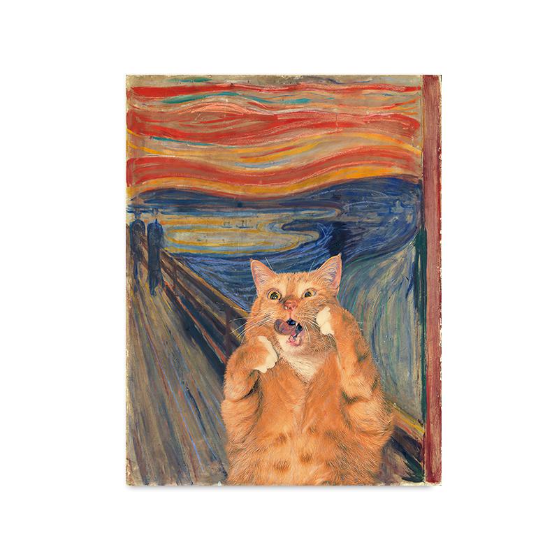 Funny Black Cat Portrait Canvas Paintings Modern Posters and Prints Wall Art Pictures for Living Room Home Decoration Cuadros