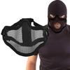 Maschera Facciale in Rete Metallica Tattica Mezza Copertura Pellicola Protettiva di Sicurezza Colore Puro Anti Sommossa CS(Nero )