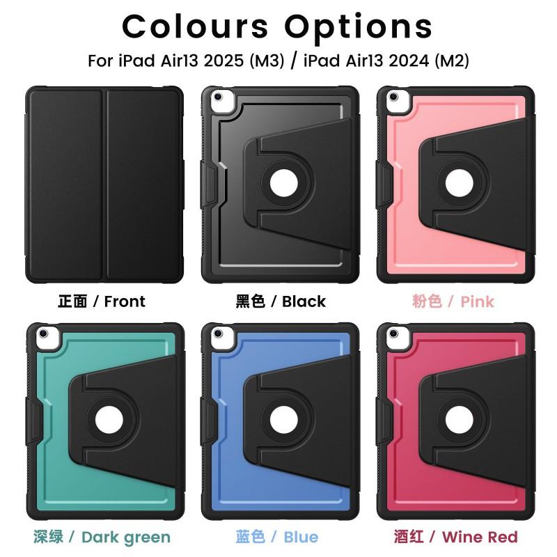 IPad Air 6/7 Case Pro 13 360 Rotating Stand Magnetic Shockproof With Pencil Holder Auto Sleep Wake