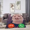 John Pork Smiling Pig is Calling Blanket Blanket for Couch Sofa Travel Home Picni Flannel Blanket birthday gift Warm Comfortable