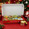 Christmas Edition Scented Candle Tin Set with Dried Flowers - Eight Soy Wax Essential Oil Candles