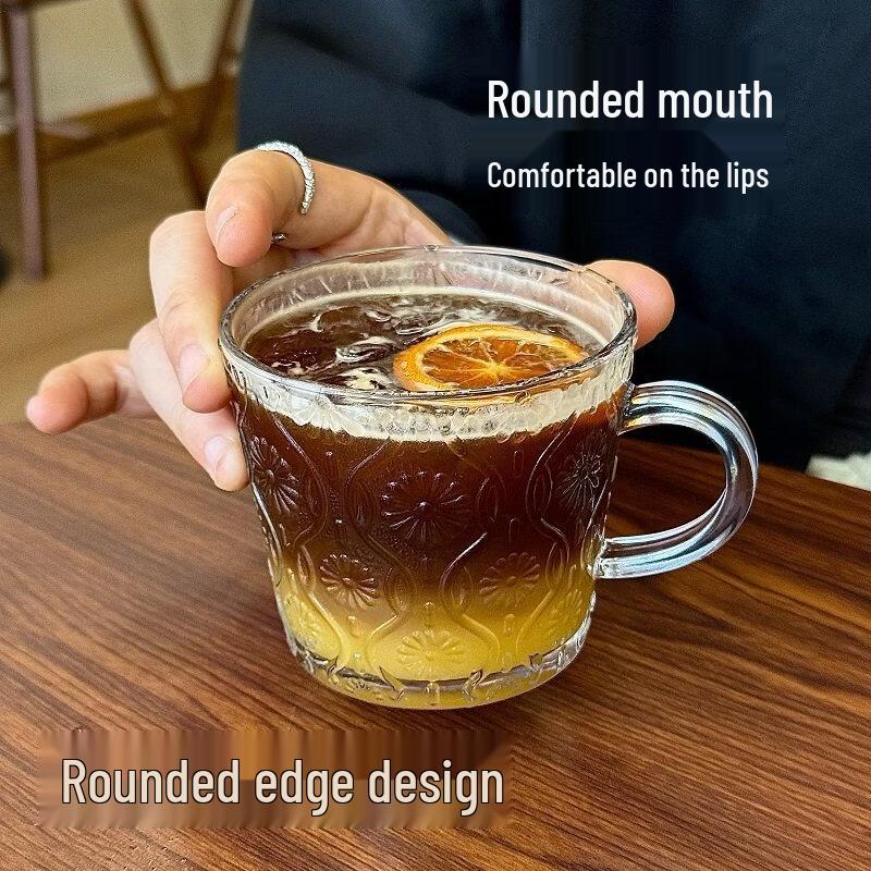 ZISIZ Große Glas Tasse mit Henkel