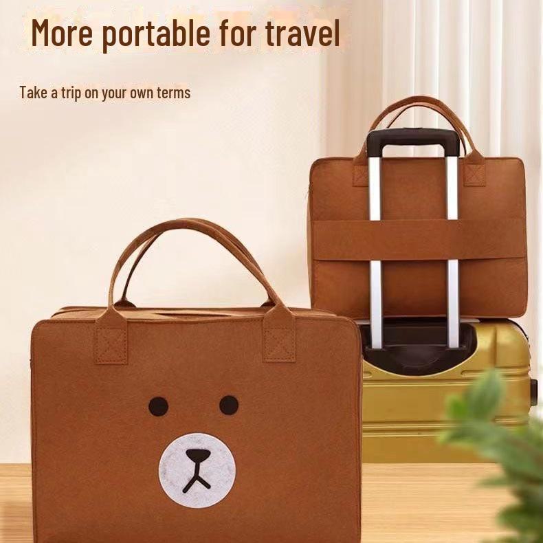 

Детская сумка-тележка с рисунком - большая вместимость, симпатичное фетровое дорожная сумка для хранения