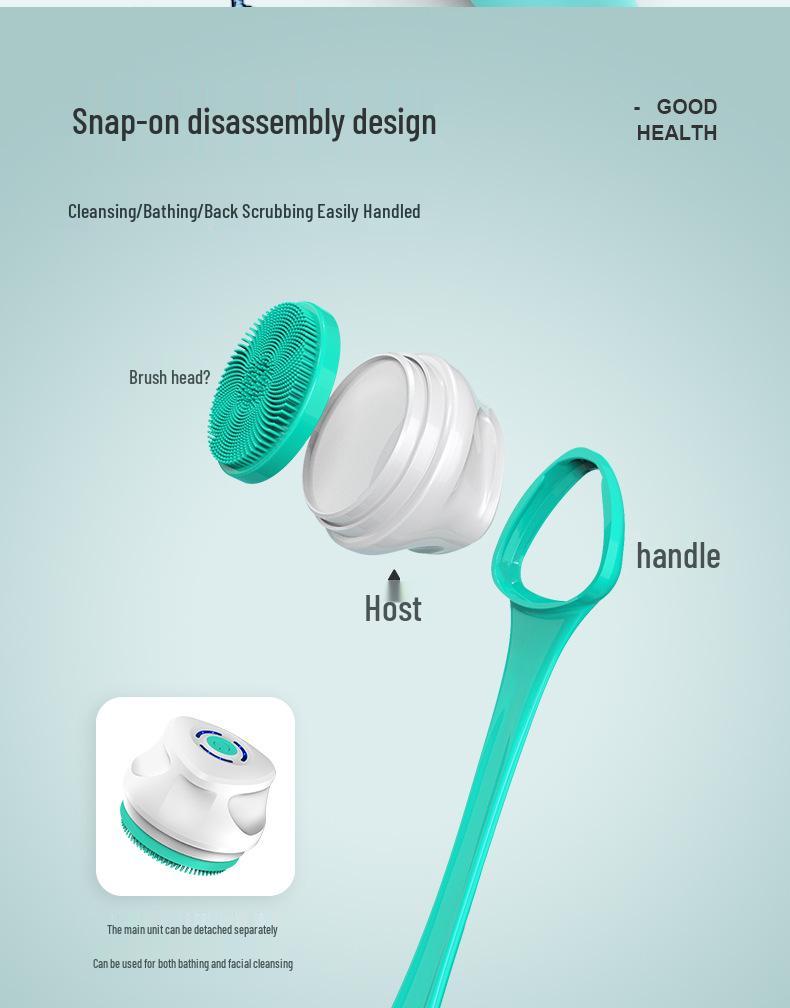 Rechargeable Long-Handle Electric Bath Brush & Vibration Massager