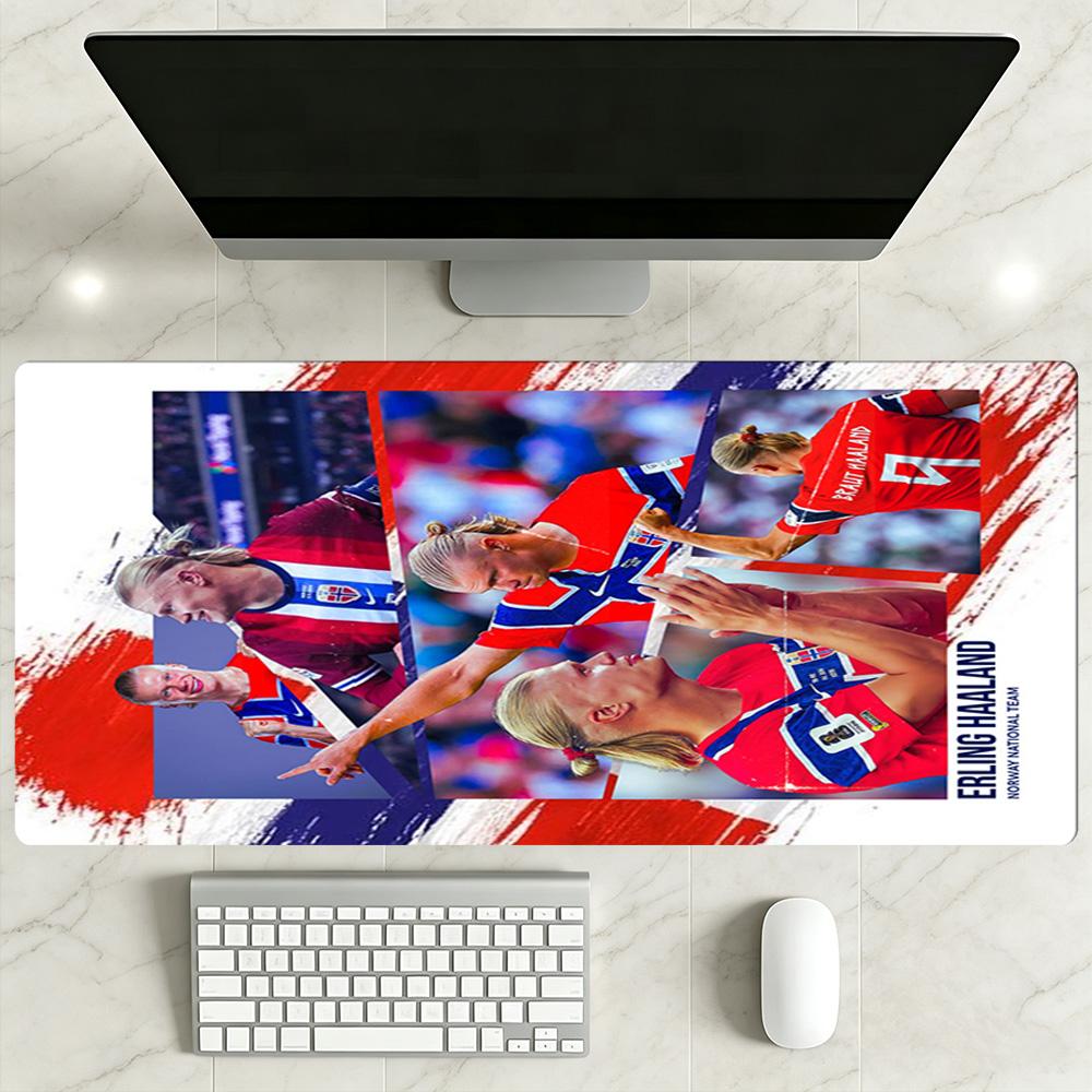 Haaland Large Mouse Pad Keyboard Pad Computer Desk Keyboard Mat Non-Slip Rubber Base Office Desk Accessory