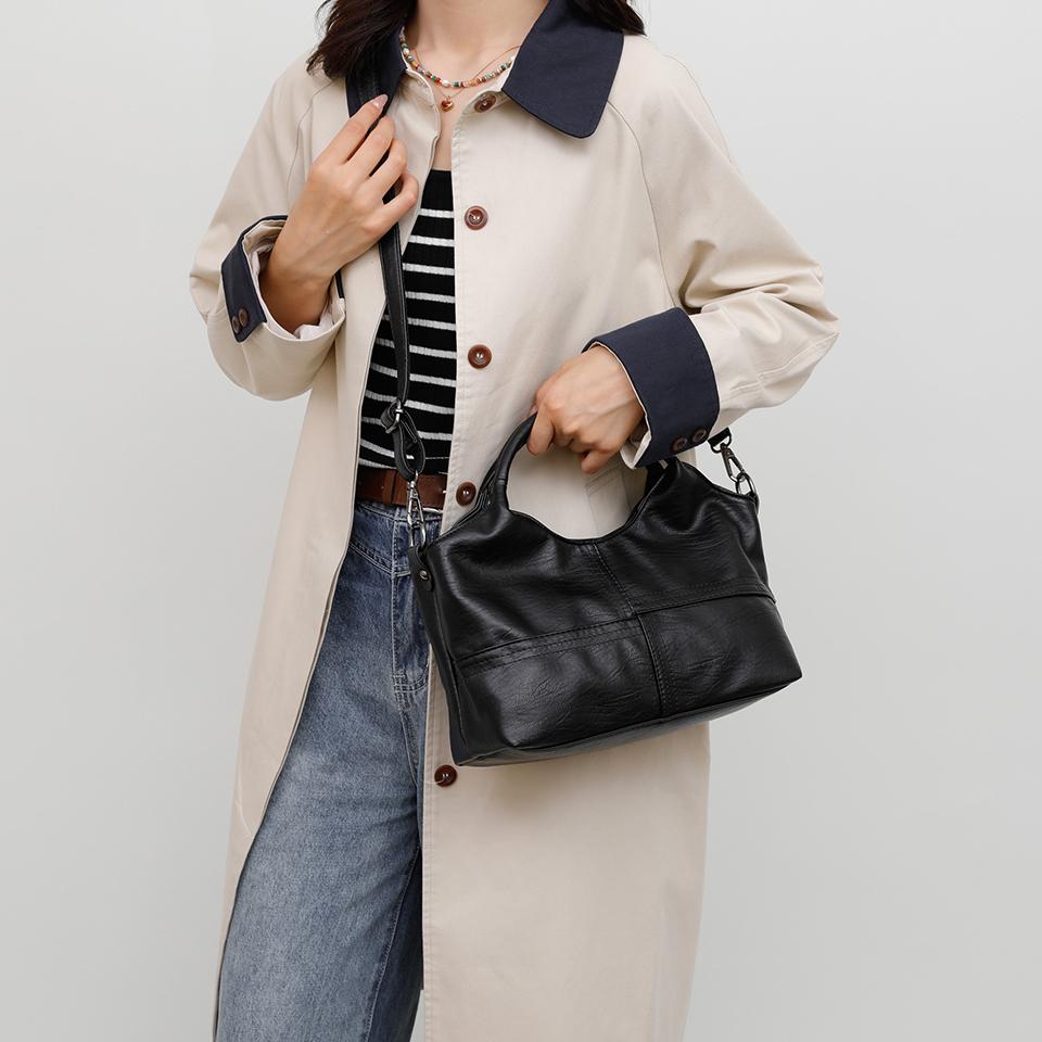 Damen Handtasche aus weichem PU-Leder – Stilvolle Umhängetasche & Crossbody-Schultertasche für Damen