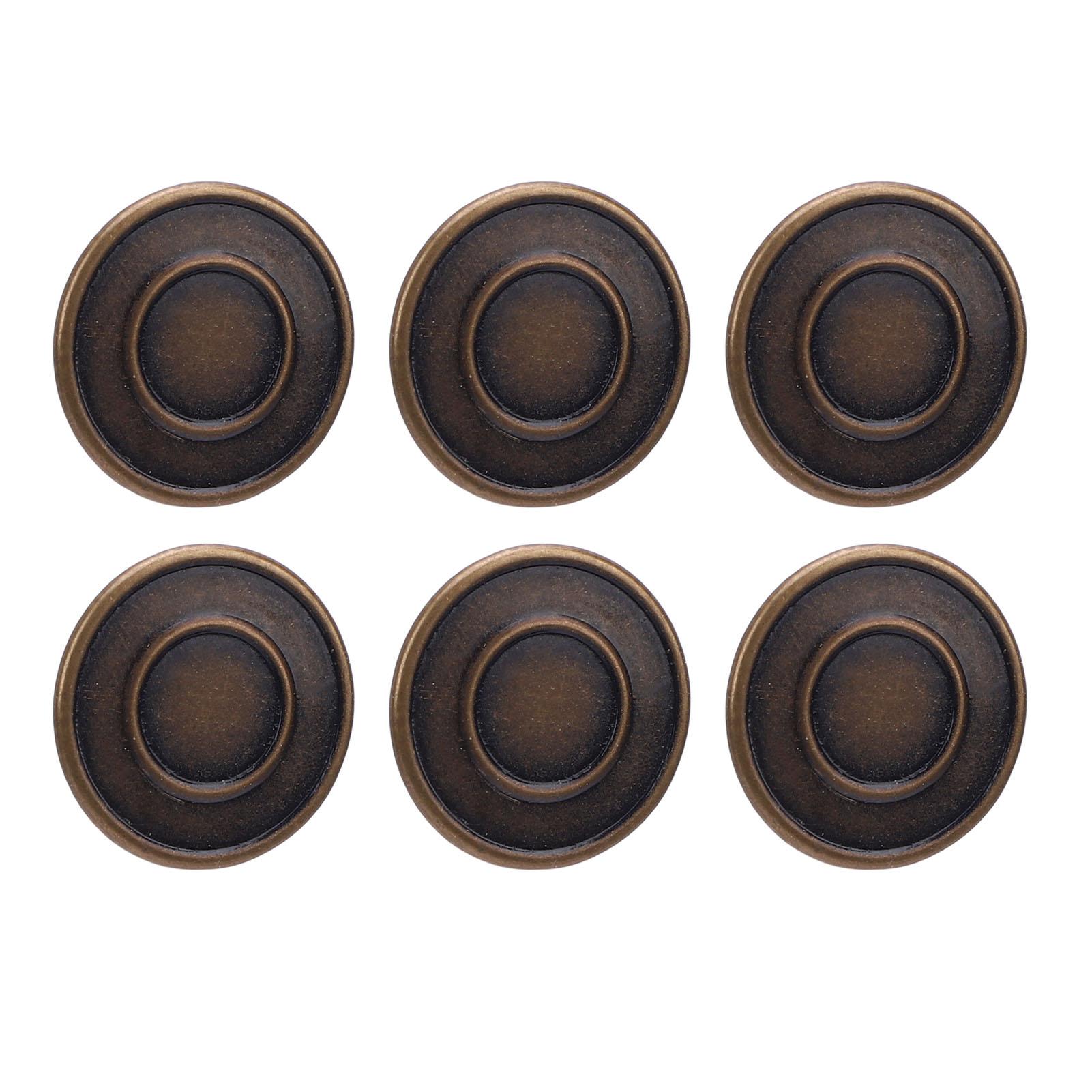 

50 Set Pants Button Set 17mm Round Stainless Steel Bronze Decorative 2x6.5mm Tip Crossing Screw Back Button for Hats